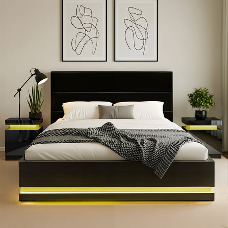 Vienna Queen LED Bed with 2 Bedsides