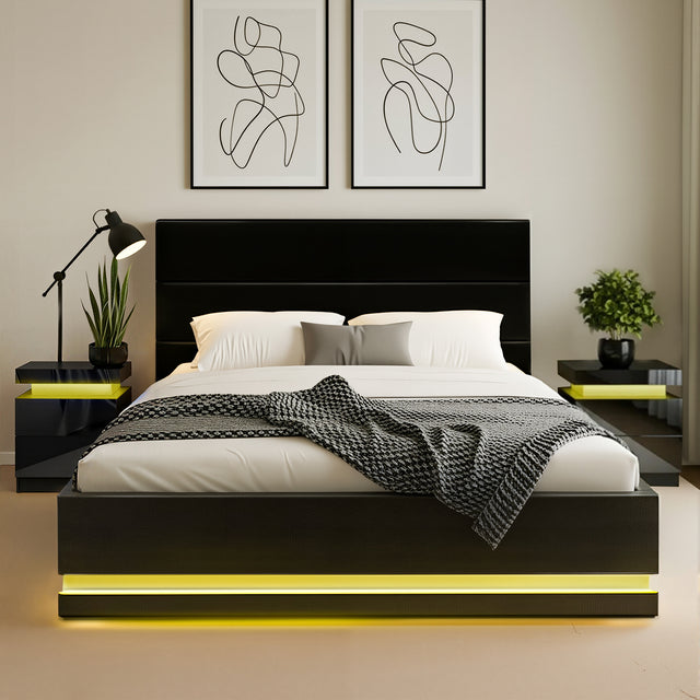 Vienna Queen LED Bed with 2 Bedsides
