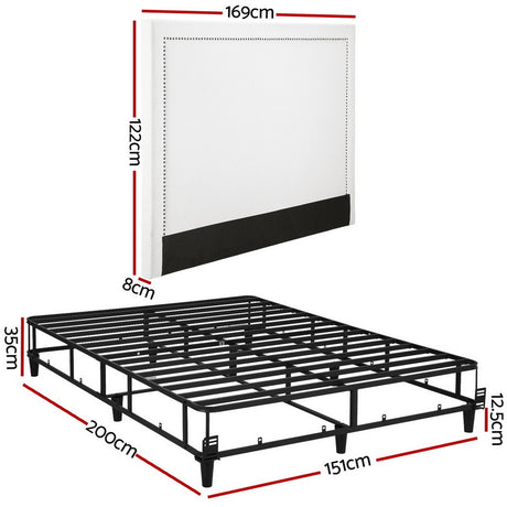 Malmo Queen Metal Platform Bed, Grey, view 2