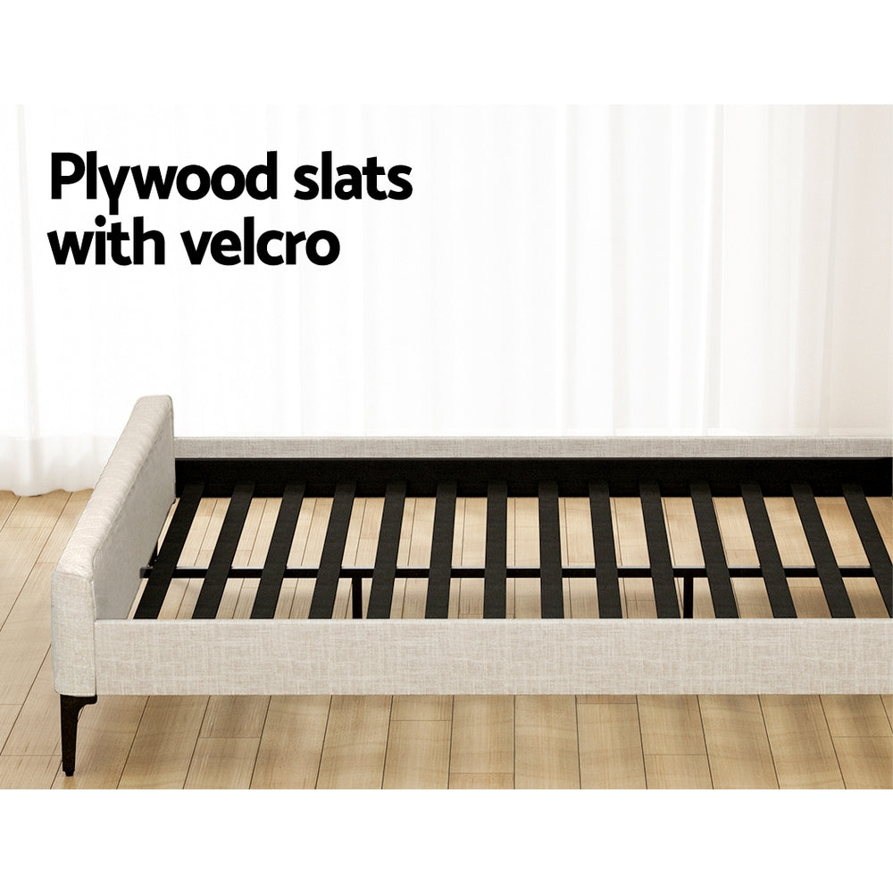 Bibbiena Queen Bed Frame with Mattress, Beige