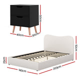 Capri Double Bed with Bedside, Beige Boucle, view 2