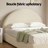 Vinci Queen Bed Frame with Bedside Table, Beige
