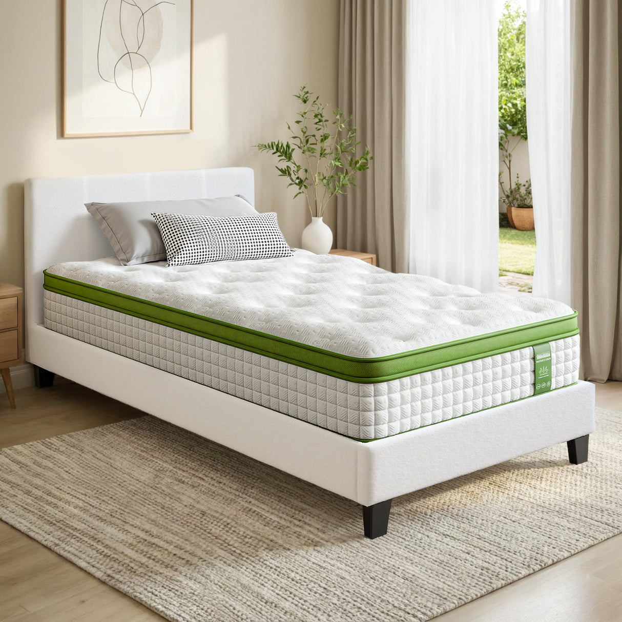 Tivoli Single Bed with Mattress, Boucle