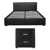 Lennox Gas Lift Queen Bed with Bedside, Black, view 3