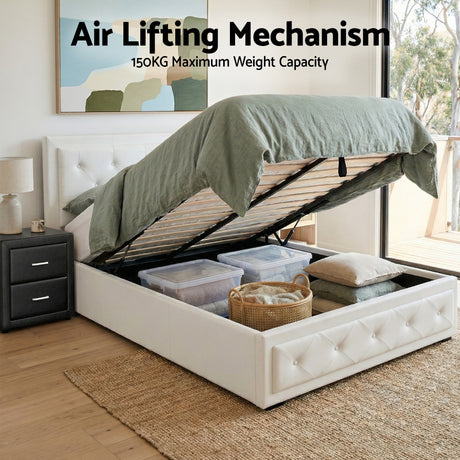 Skagen King Single Gas Lift Bed, White, view 4