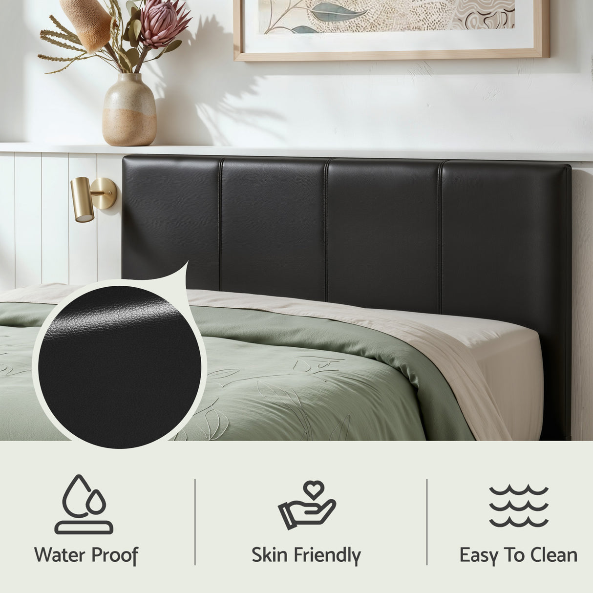 Lennox Gas Lift Queen Bed with 2 Bedsides, Black, view 5