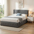 Bergen Upholstered Queen Gas Lift Bed with Bedside Table