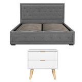 Bergen Upholstered Queen Gas Lift Bed with Bedside Table, view 3