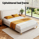 Lorne Queen Platform Bed, Beige, view 4
