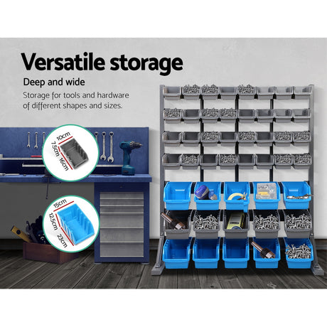 Kintail Freestanding Parts Bin Rack, 47 Bin, 7 Tier