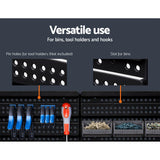 60 bin wall mounted storage rack with pegboards