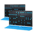 108 piece wall mounted tool storage rack blue and black