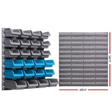 Dornie wall mounted 88 piece storage bin rack with peg boards and detachable bins view 2