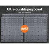 Dornie wall mounted 88 piece storage bin rack with peg boards and detachable bins view 4
