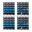 96 bin wall mounted storage rack with pegboard