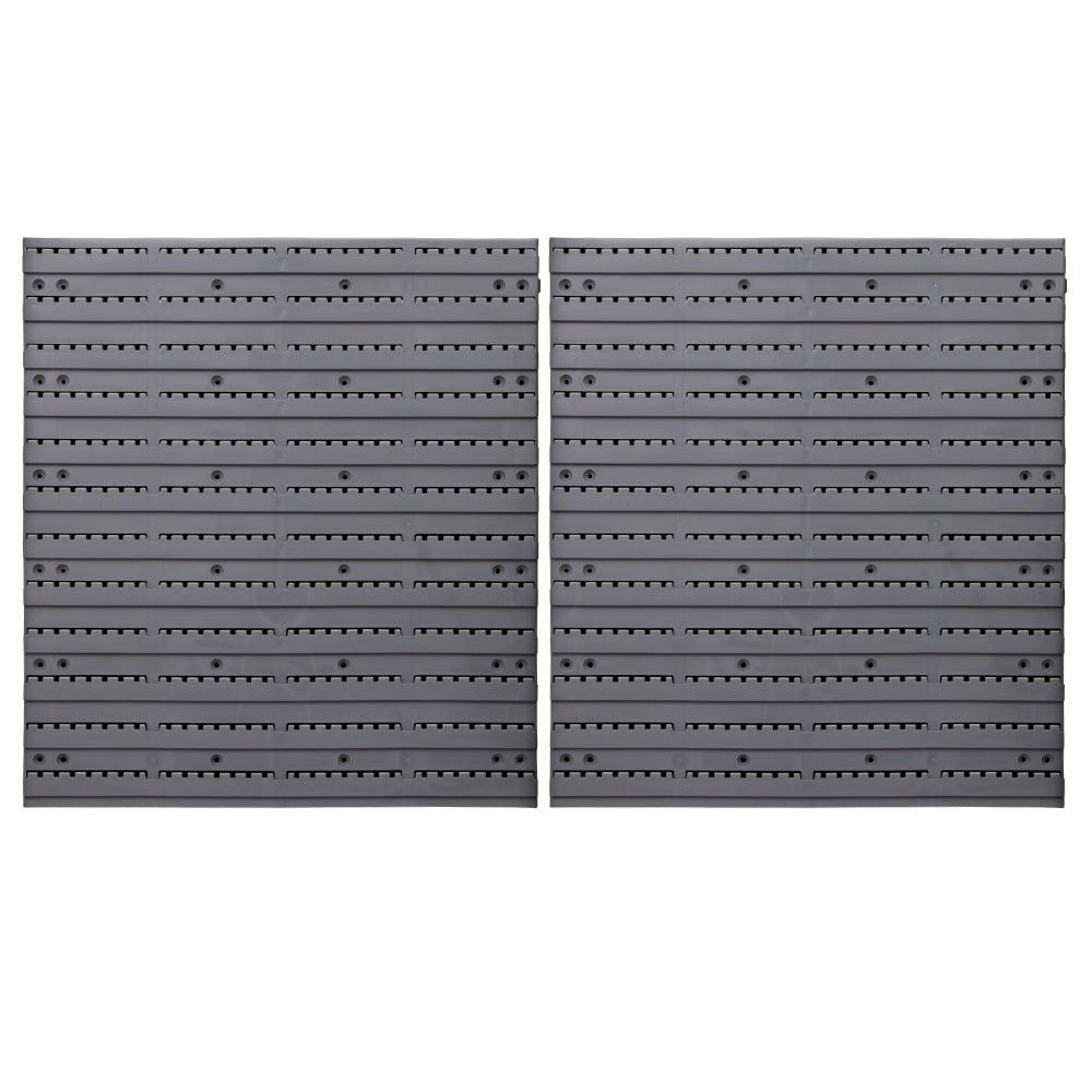 96 bin wall mounted storage rack with pegboard view 3