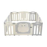 Baby Playpen with 16 Panels and Safety Gate, Grey and White - view 4