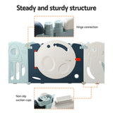Baby Playpen with 16 Panels and Safety Gate, Blue and White - view 7