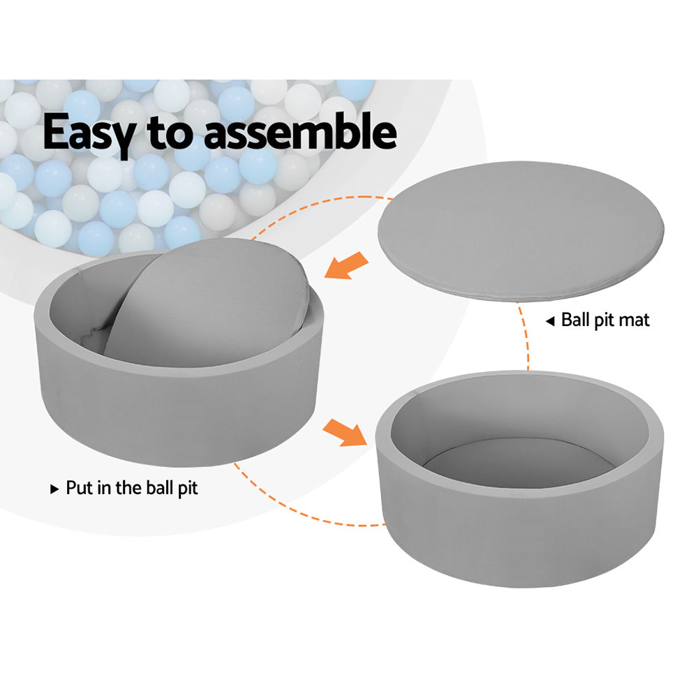 Kids Ball Pit with 200 Balls, 90cm, Grey - view 4