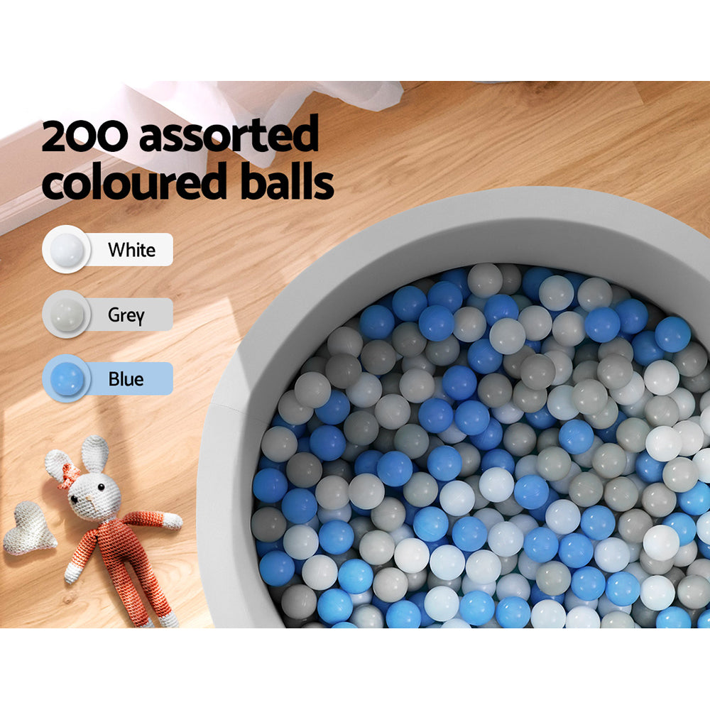 Kids Ball Pit with 200 Balls, 90cm, Grey - view 6
