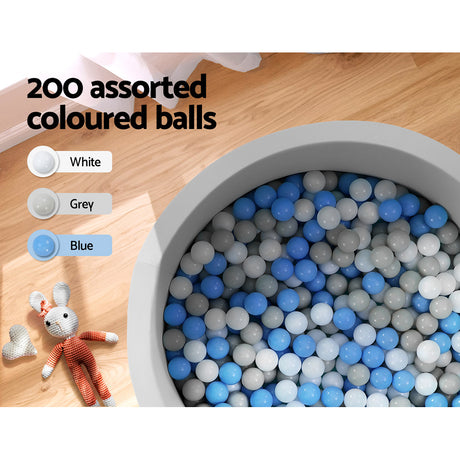 Kids Ball Pit with 200 Balls, 90cm, Grey - view 6