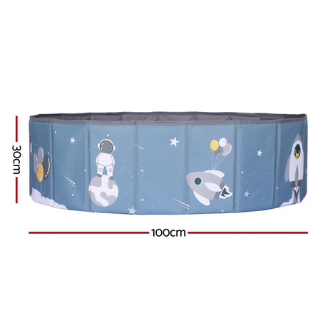 Blue kids ball pit pool with soft padded walls