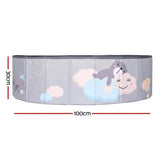 Grey kids ball pit pool with soft padded walls