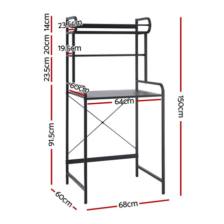 Glencoe 3 Tier Bathroom Storage Shelf, Black image 2