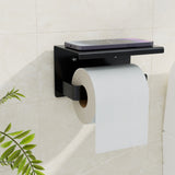 Front folding wing of the black stainless steel roll holder extended