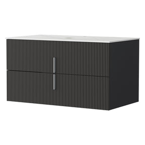 Naracoorte 900mm Wall Hung Bathroom Vanity Unit, Black
