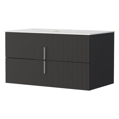 Naracoorte 900mm Wall Hung Bathroom Vanity Unit, Black