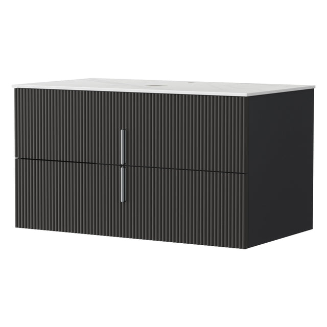 Naracoorte 900mm Wall Hung Bathroom Vanity Unit, Black