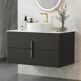 Naracoorte 900mm Wall Hung Bathroom Vanity Unit, Black