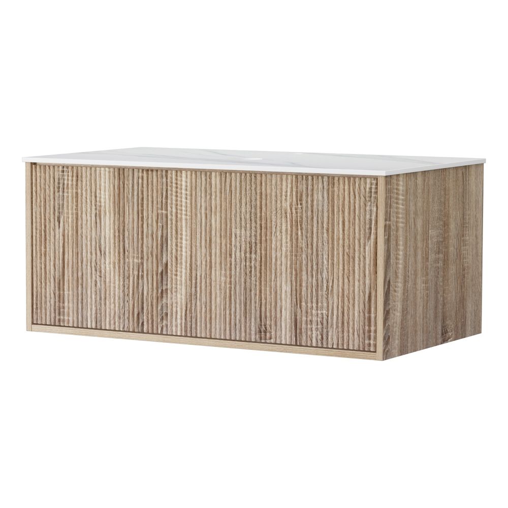 Penola 900mm wall hung bathroom vanity unit in oak