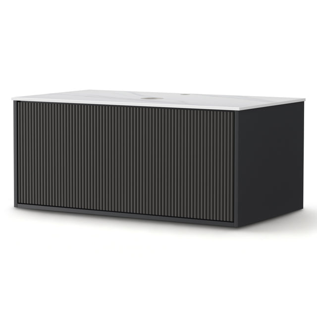 Millicent 900mm wall hung bathroom vanity unit in black