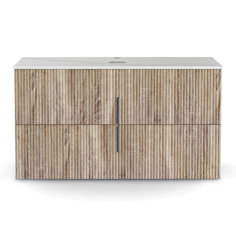 Beachport 900mm wall hung bathroom vanity unit in pine