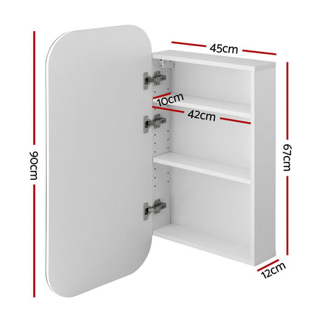 Mount Schank 450mm Arch Mirror Cabinet, White
