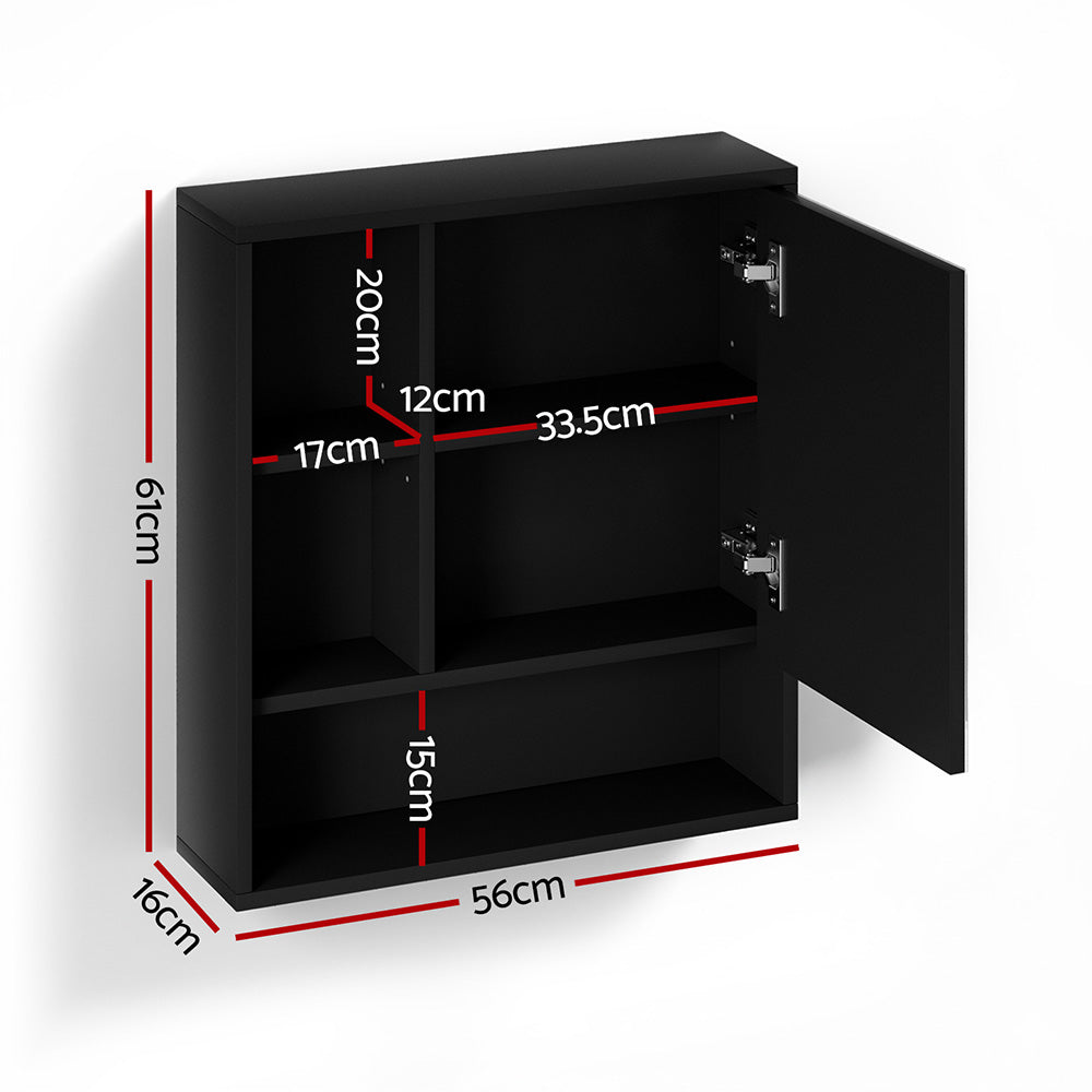 Kongorong 560mm Mirror Cabinet, Black