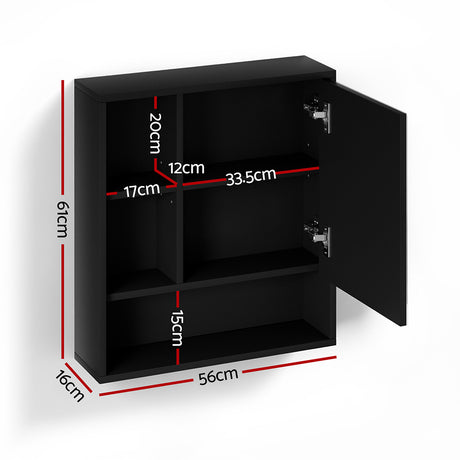 Kongorong 560mm Mirror Cabinet, Black