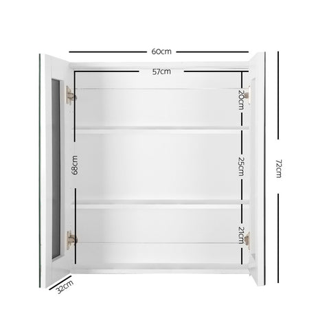 Lucindale 600mm Mirror Cabinet, White