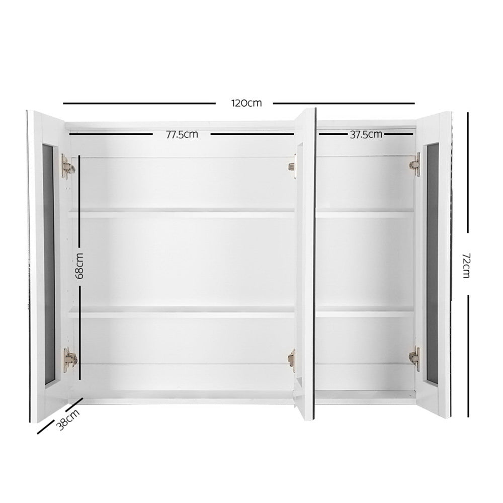 Frances 1200mm Mirror Cabinet, White