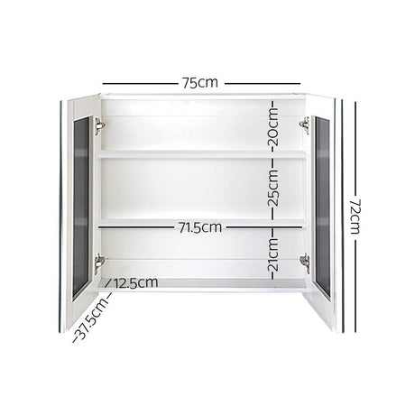 Cape Jaffa 750mm Mirror Cabinet, White