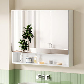 Caroline 900mm Mirror Cabinet, White