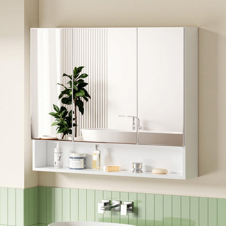 Caroline 900mm Mirror Cabinet, White