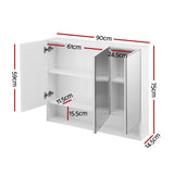 Caroline 900mm Mirror Cabinet, White