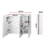 Southend LED Bathroom Mirror Cabinet, White image 2