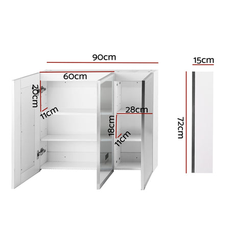 Southend LED Bathroom Mirror Cabinet, White image 2