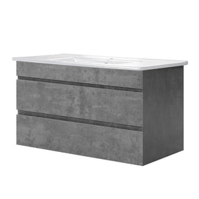 Mount Gambier 915mm wall hung bathroom vanity unit with basin in cement