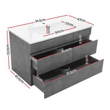 Mount Gambier 915mm wall hung bathroom vanity unit with basin in cement