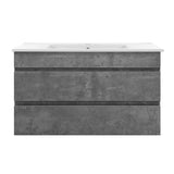 Mount Gambier 915mm wall hung bathroom vanity unit with basin in cement